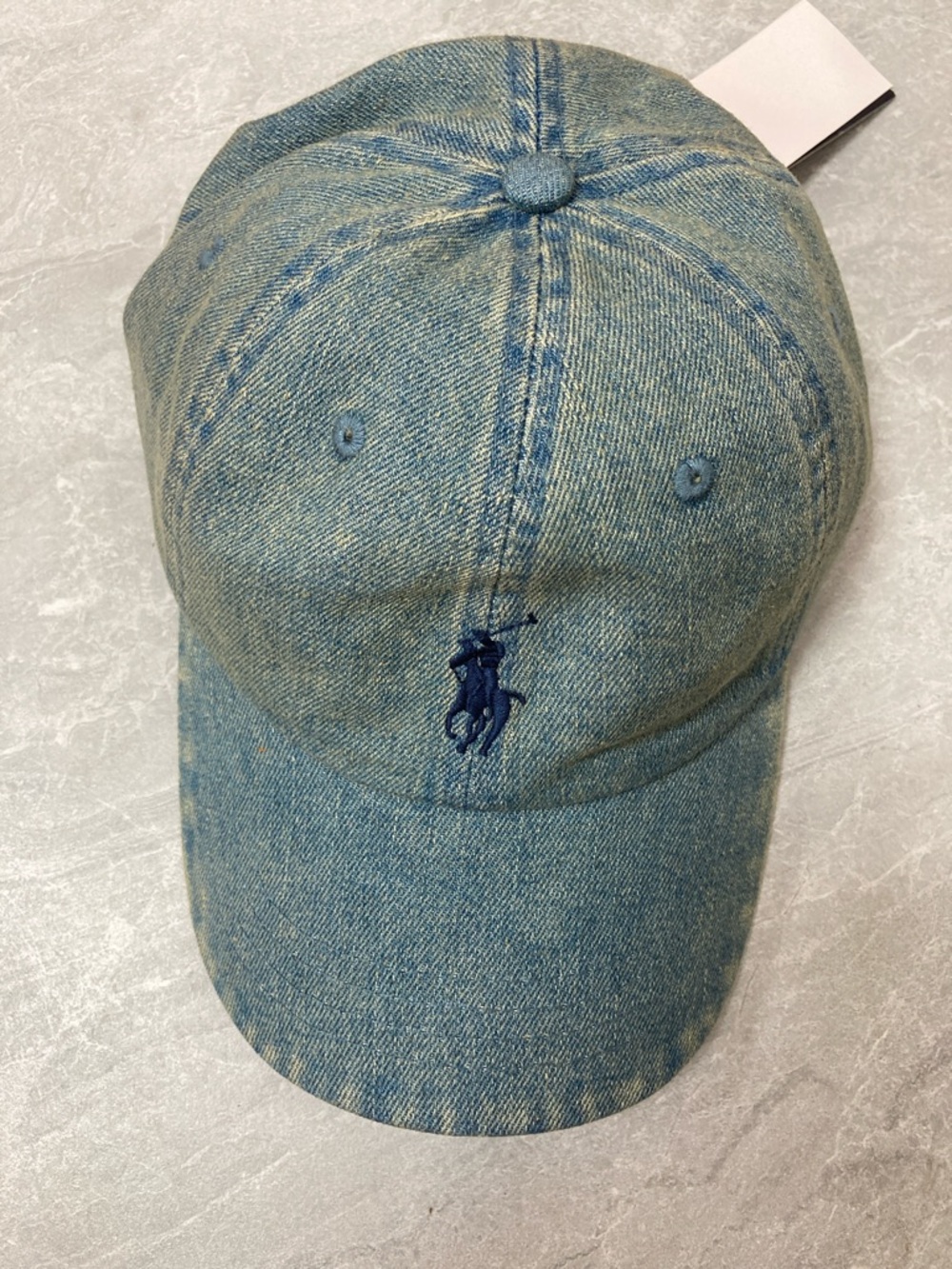 Polo by Ralph Lauren Light Blue Denim Baseball Cap with Navy Logo